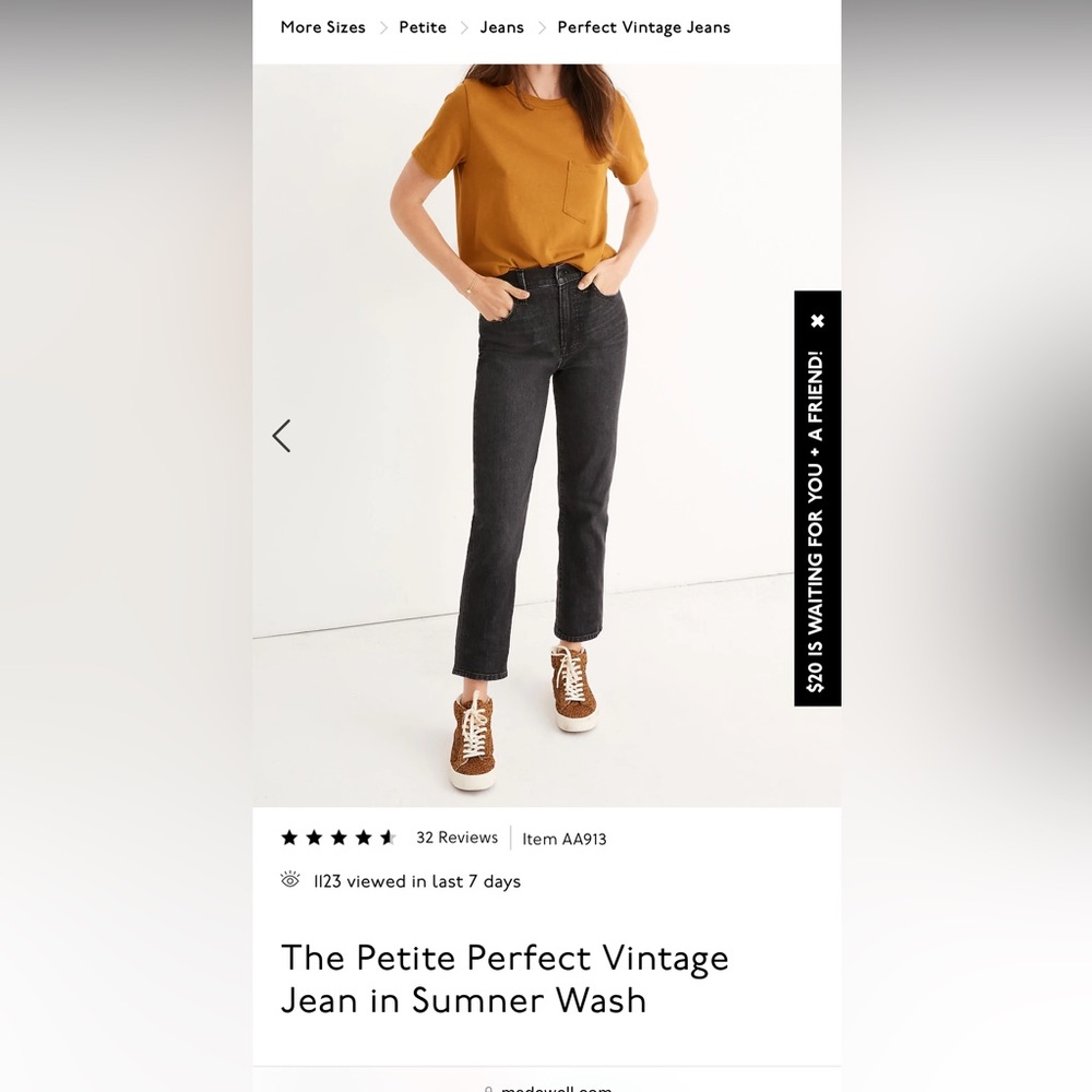 Madewell jeans.. faded black, size 27T